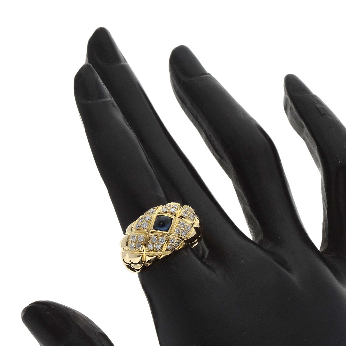 Chaumet Belcordriere Sapphire Diamond Ring K18 Yellow Gold Ladies [Used]