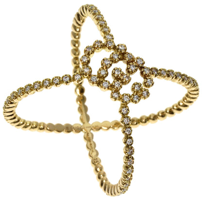 GUCCI   GG Running Diamond #15 Ring  K18 Yellow Gold Ladies [Used]