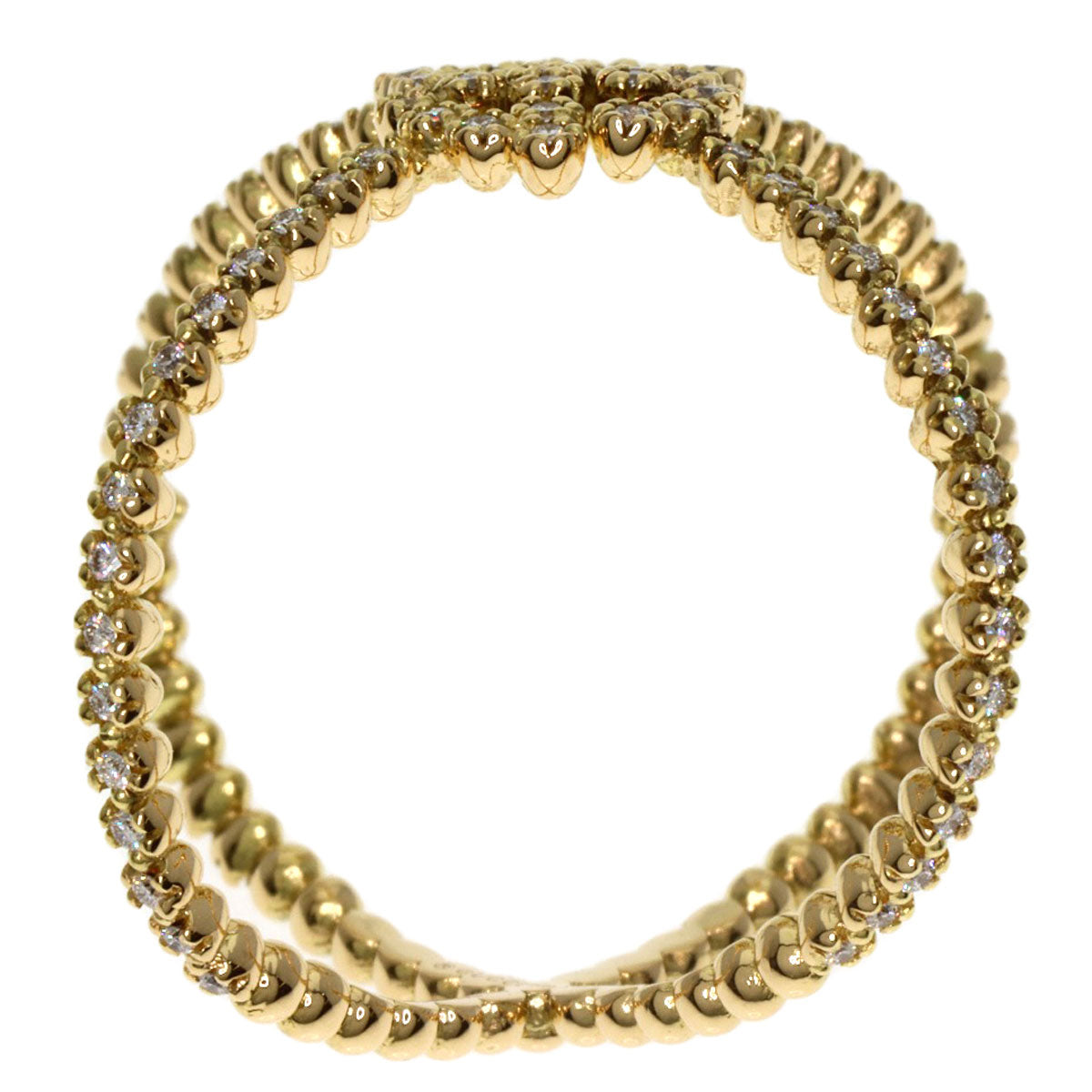 GUCCI   GG Running Diamond #15 Ring  K18 Yellow Gold Ladies [Used]