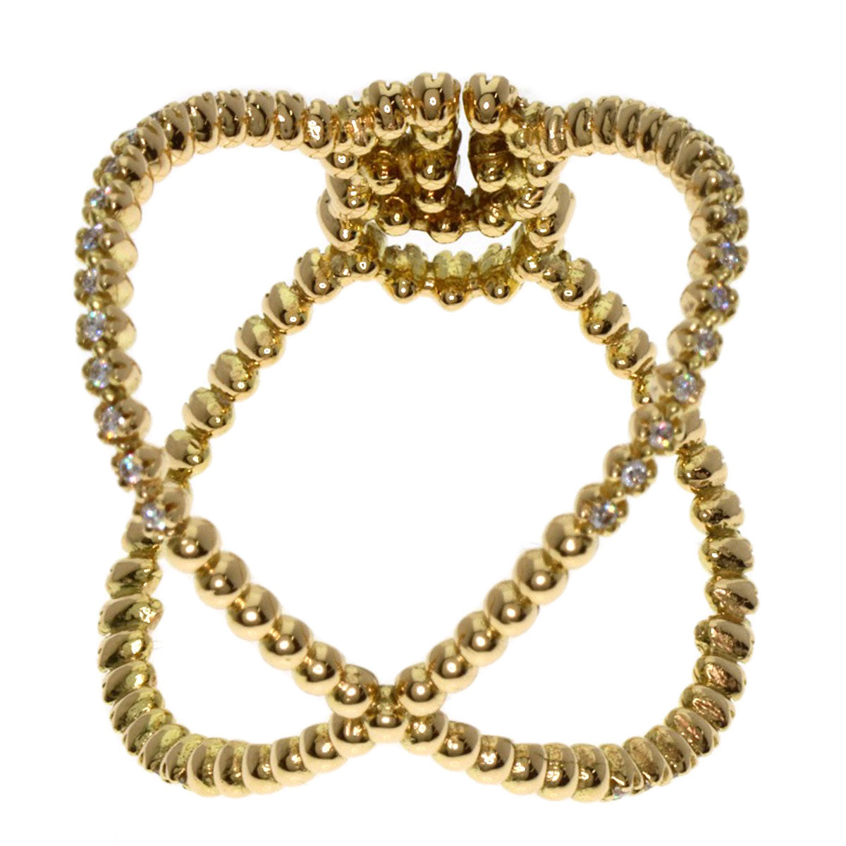 GUCCI   GG Running Diamond #15 Ring  K18 Yellow Gold Ladies [Used]