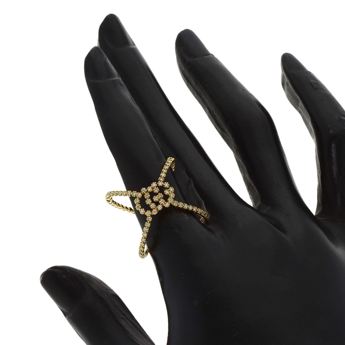 GUCCI   GG Running Diamond #15 Ring  K18 Yellow Gold Ladies [Used]