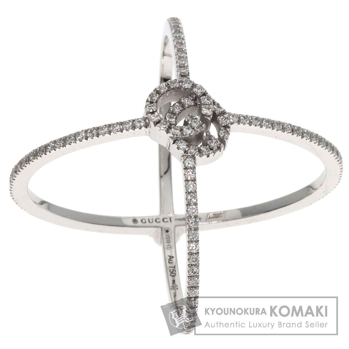 GUCCI GG Running Diamond #10 Ring K18 White Gold Ladies [Used]