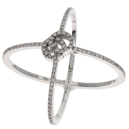 GUCCI GG Running Diamond #10 Ring K18 White Gold Ladies [Used]