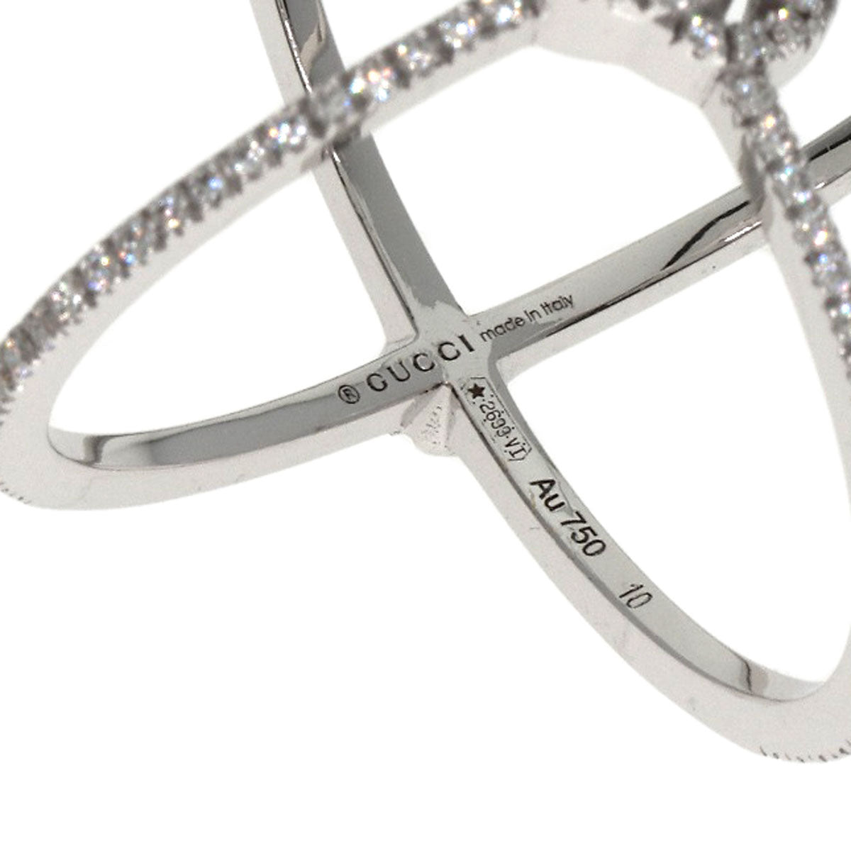 GUCCI GG Running Diamond #10 Ring K18 White Gold Ladies [Used]