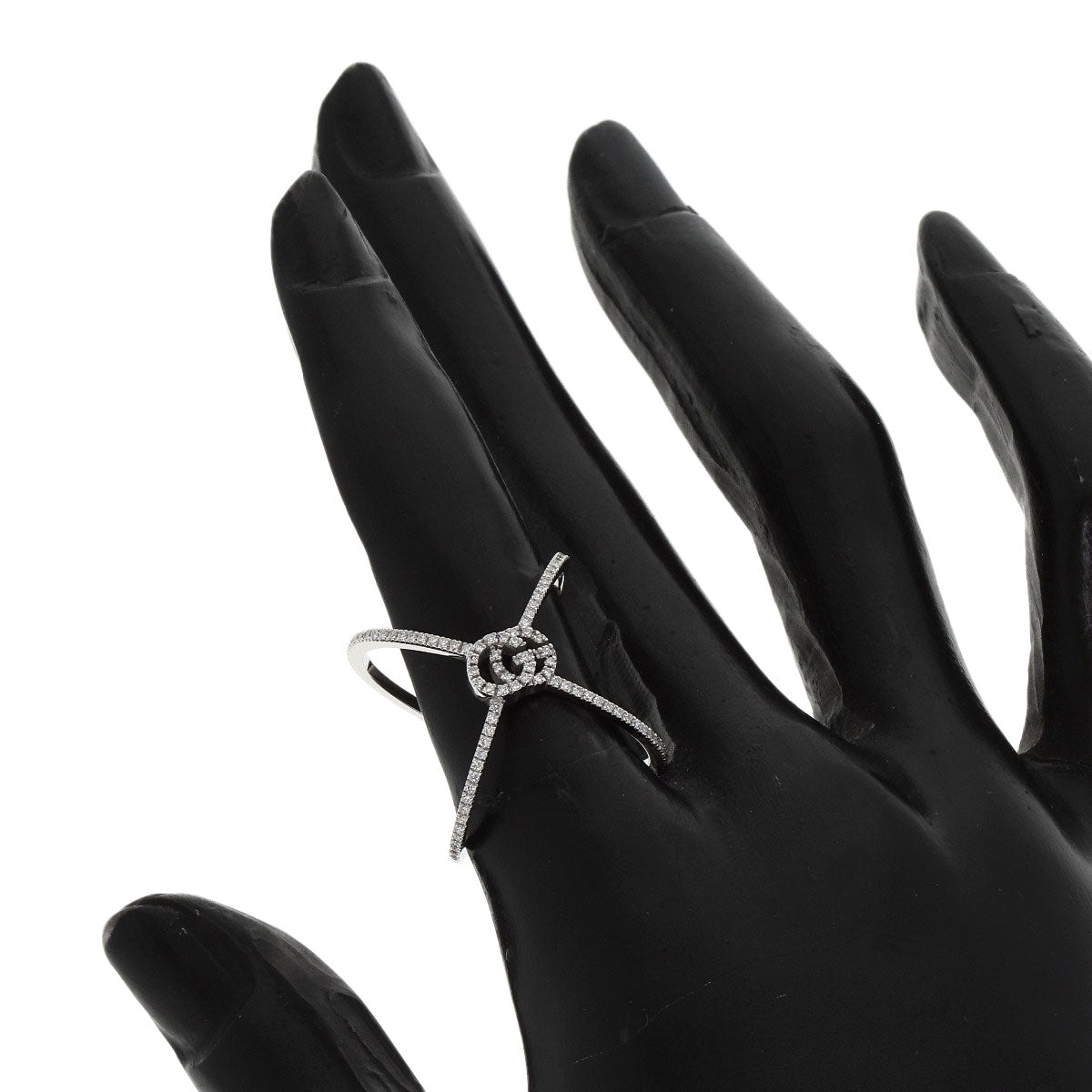 GUCCI GG Running Diamond #10 Ring K18 White Gold Ladies [Used]