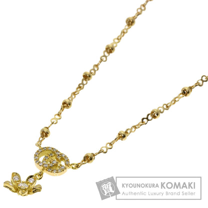 GUCCI GG Flora Diamond Necklace K18 Yellow Gold Ladies [Used]