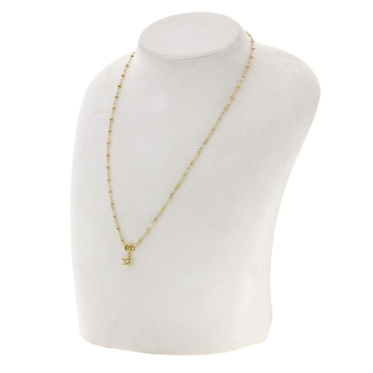 GUCCI GG Flora Diamond Necklace K18 Yellow Gold Ladies [Used]