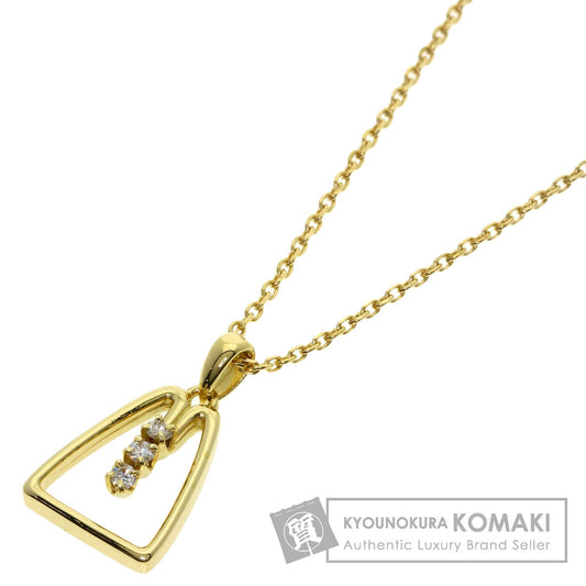 MIKIMOTO 3P Diamond Necklace K18 Yellow Gold Ladies [Used]