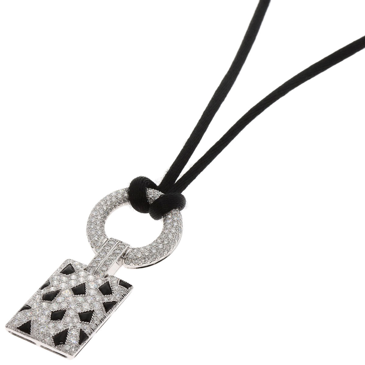 CARTIER PANTHERE de Cartier Onyx Diamond Necklace K18 White Gold Ladies [Used]