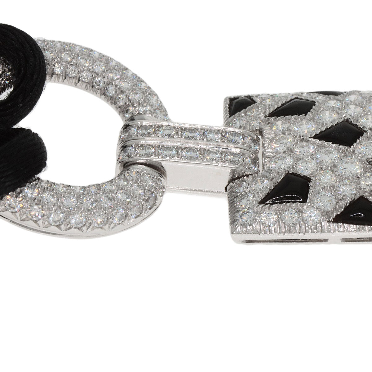 CARTIER PANTHERE de Cartier Onyx Diamond Necklace K18 White Gold Ladies [Used]