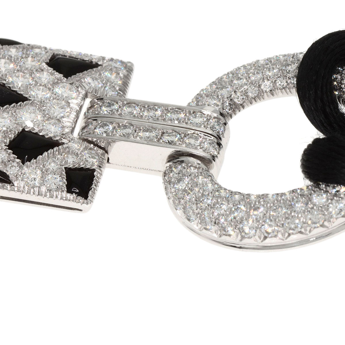 CARTIER PANTHERE de Cartier Onyx Diamond Necklace K18 White Gold Ladies [Used]