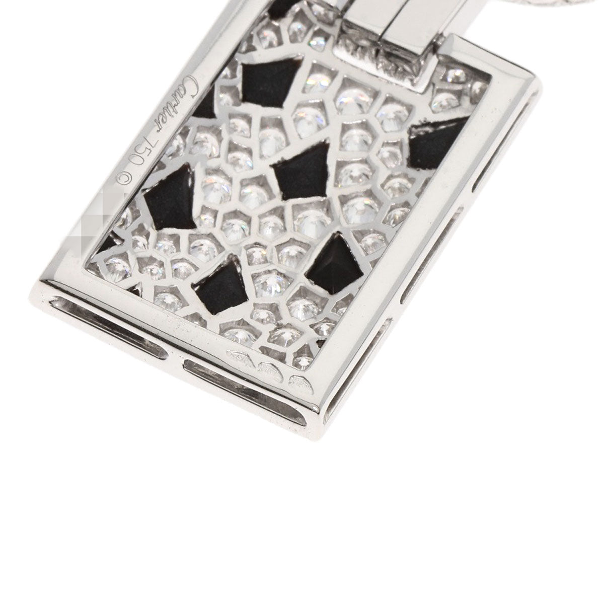 CARTIER PANTHERE de Cartier Onyx Diamond Necklace K18 White Gold Ladies [Used]