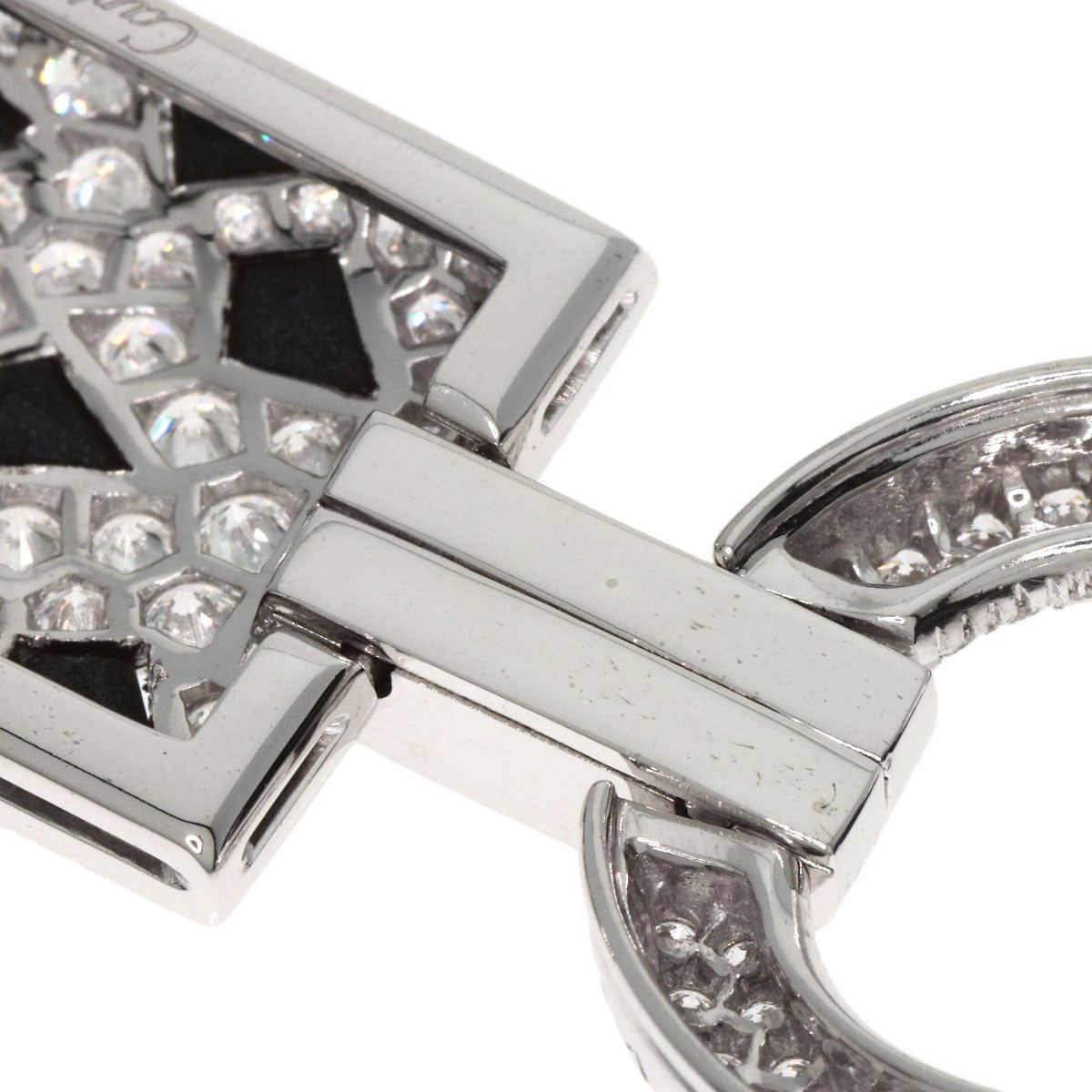 CARTIER PANTHERE de Cartier Onyx Diamond Necklace K18 White Gold Ladies [Used]