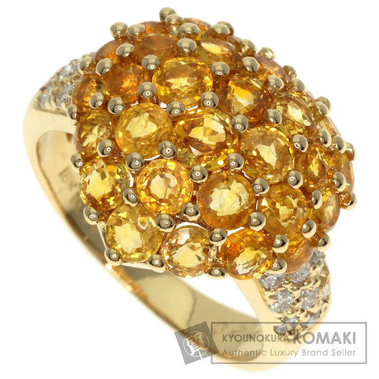 Ponte Vecchio   Heart Citrin Diamond Ring  K18 Yellow Gold Ladies [Used]