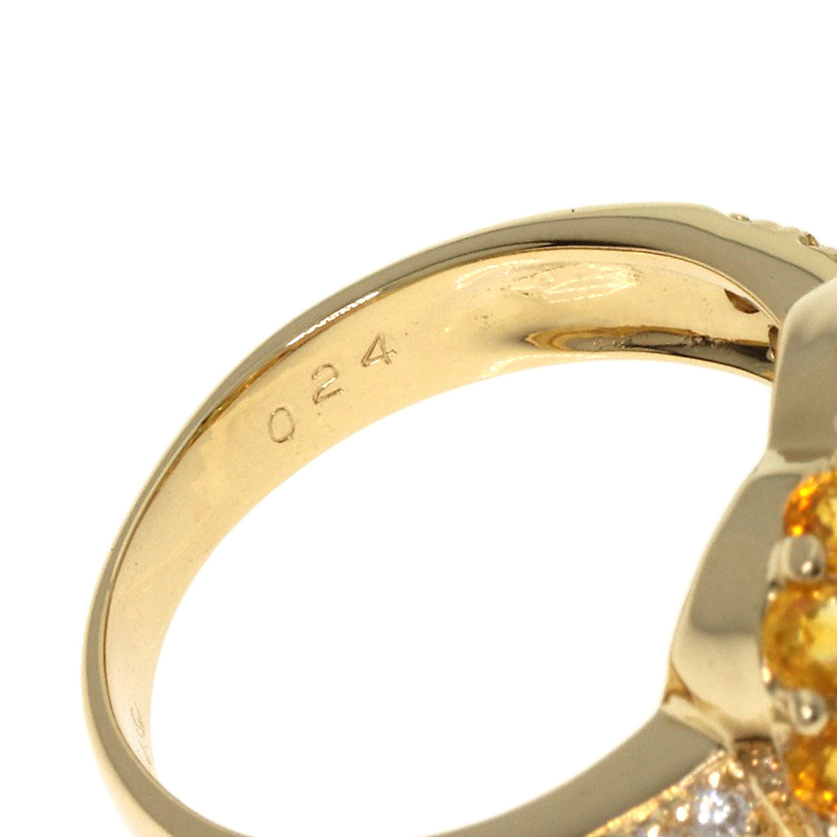 Ponte Vecchio   Heart Citrin Diamond Ring  K18 Yellow Gold Ladies [Used]