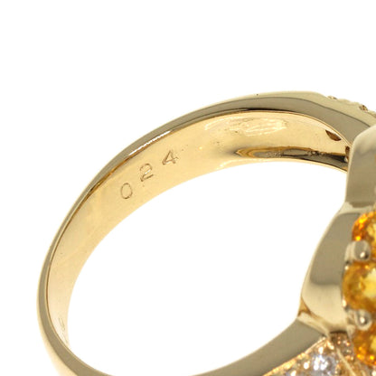 Ponte Vecchio   Heart Citrin Diamond Ring  K18 Yellow Gold Ladies [Used]