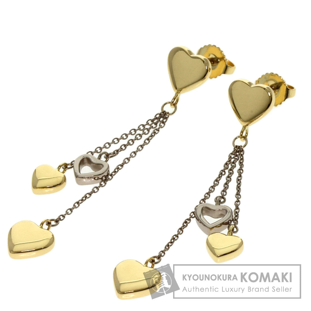 TIFFANY&Co. Heart drop earring K18 Yellow Gold K18 White GoldLadies [Used]