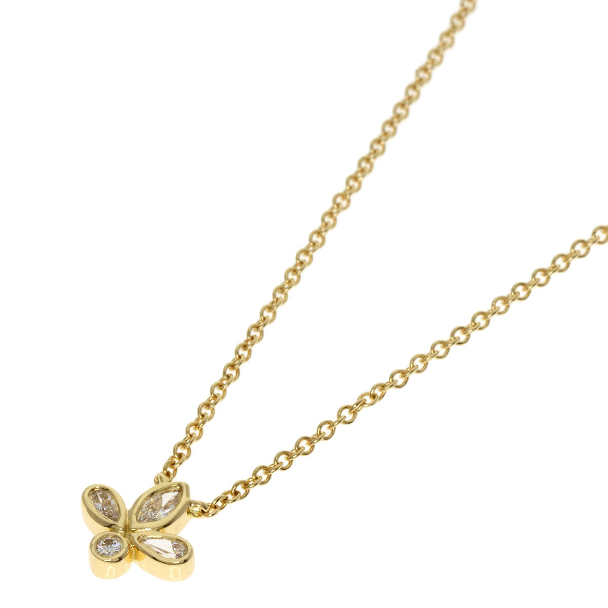TIFFANY&Co. Fleur de Lis Diamond Necklace K18 Yellow Gold Ladies [Used]