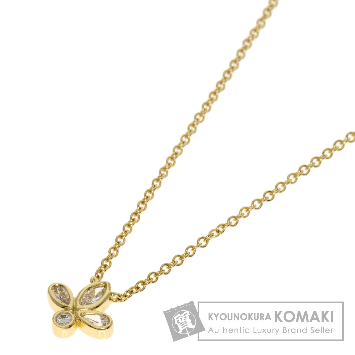 TIFFANY&Co. Fleur de Lis Diamond Necklace K18 Yellow Gold Ladies [Used]