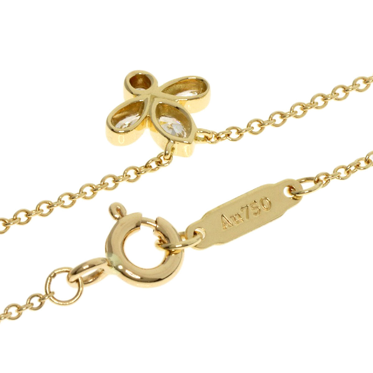 TIFFANY&Co. Fleur de Lis Diamond Necklace K18 Yellow Gold Ladies [Used]