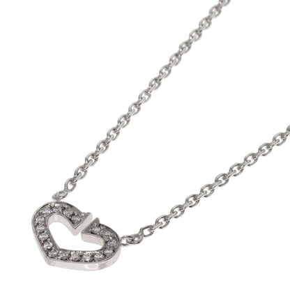 CARTIER C heart Diamond Necklace K18 White Gold Ladies [Used]