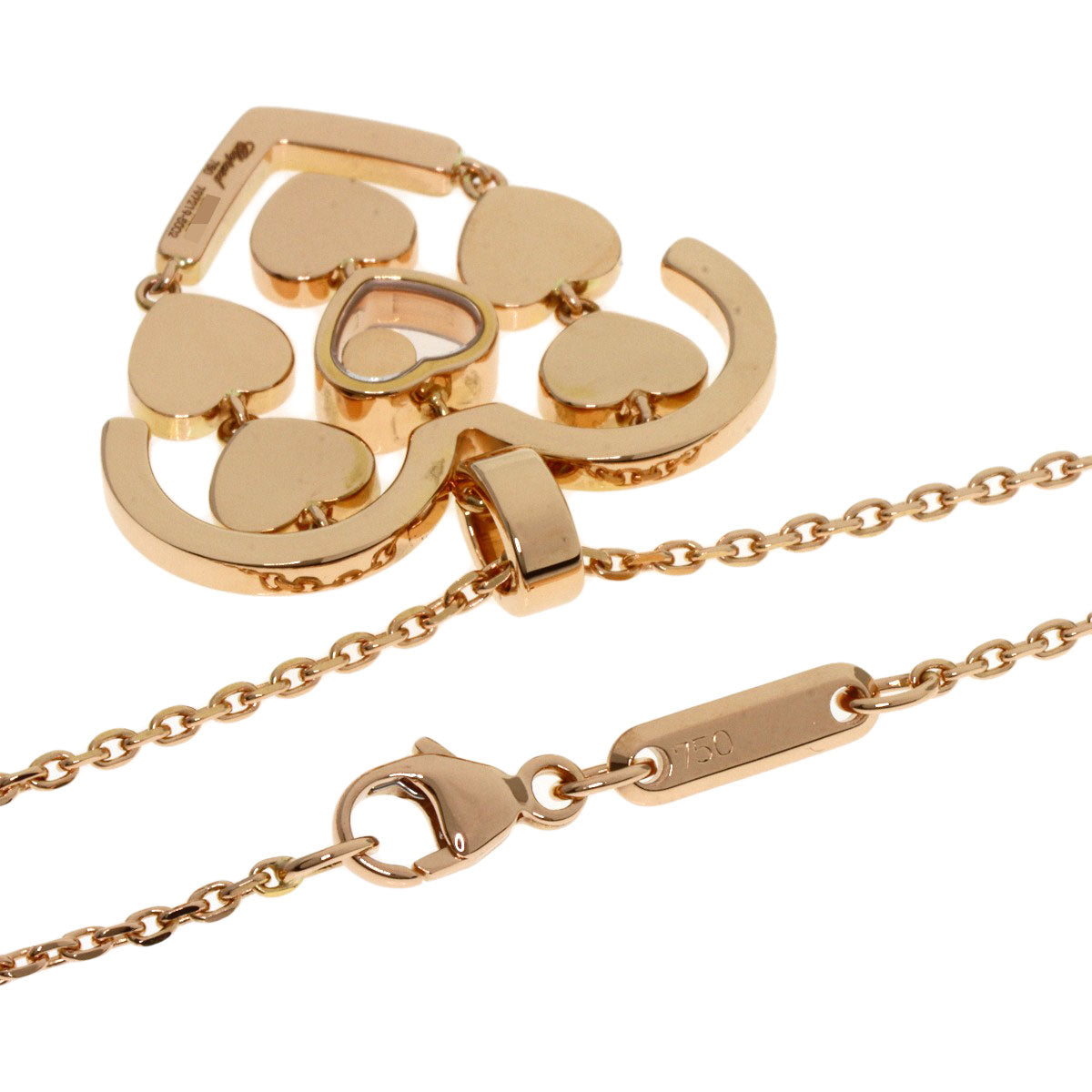 Chopard Happy Amore Diamond Necklace K18 Pink Gold Ladies [Used]