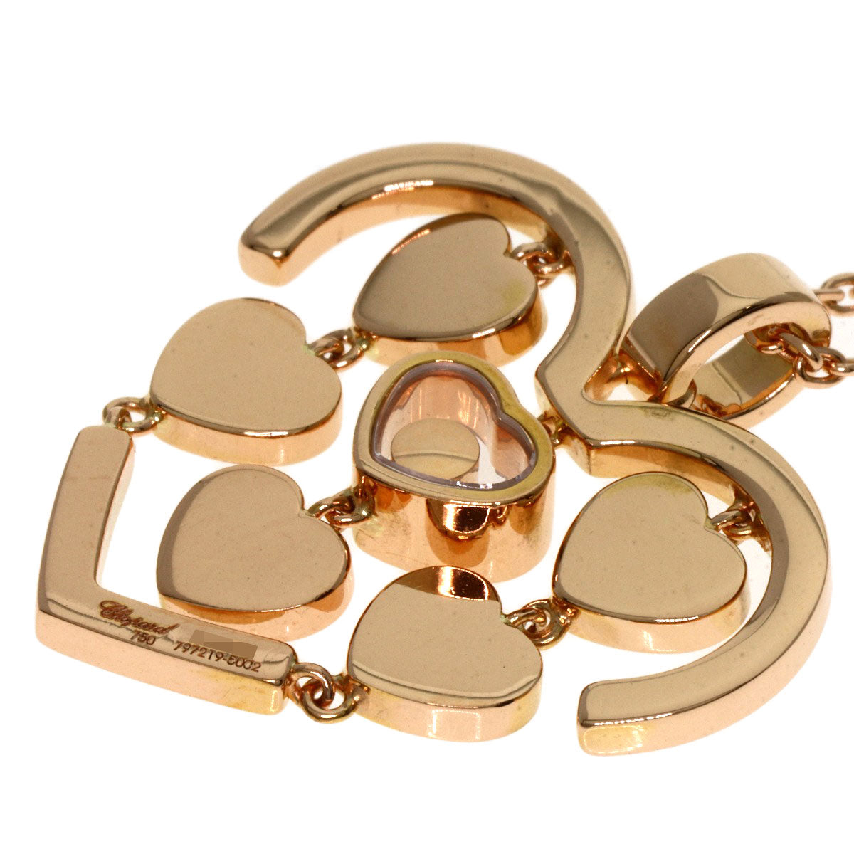 Chopard Happy Amore Diamond Necklace K18 Pink Gold Ladies [Used]