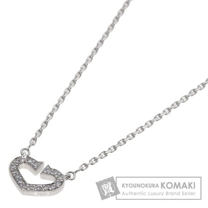 CARTIER C heart Diamond Necklace K18 White Gold Ladies [Used]