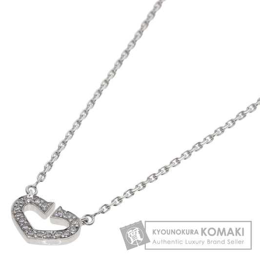 CARTIER C heart Diamond Necklace K18 White Gold Ladies [Used]