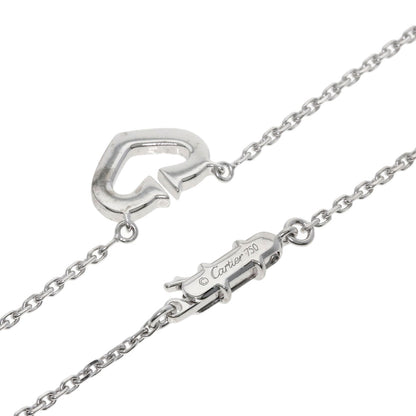 CARTIER C heart Diamond Necklace K18 White Gold Ladies [Used]