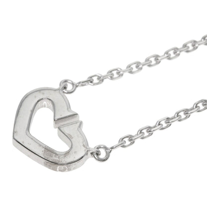 CARTIER C heart Diamond Necklace K18 White Gold Ladies [Used]