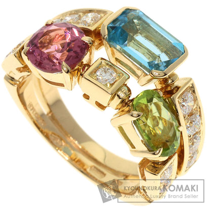 BVLGARI Allegra Diamond Multicolor Stone Ring K18 Yellow Gold Ladies [Used]