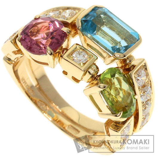 BVLGARI Allegra Diamond Multicolor Stone Ring K18 Yellow Gold Ladies [Used]