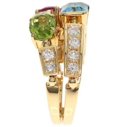 BVLGARI Allegra Diamond Multicolor Stone Ring K18 Yellow Gold Ladies [Used]