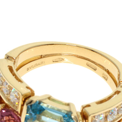 BVLGARI Allegra Diamond Multicolor Stone Ring K18 Yellow Gold Ladies [Used]