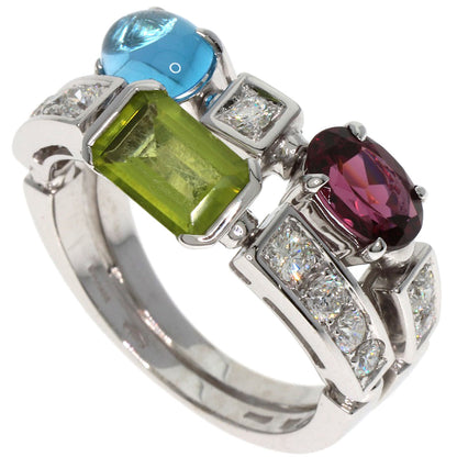BVLGARI Allegra Diamond Multicolor Stone Ring K18 White Gold Ladies [Used]
