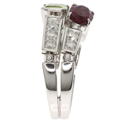 BVLGARI Allegra Diamond Multicolor Stone Ring K18 White Gold Ladies [Used]