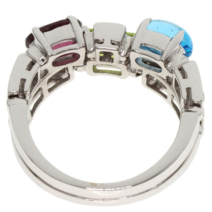 BVLGARI Allegra Diamond Multicolor Stone Ring K18 White Gold Ladies [Used]