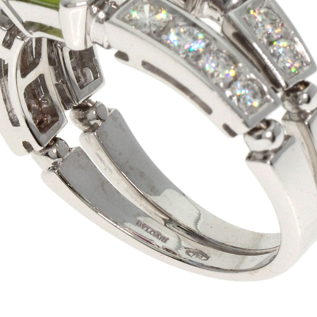 BVLGARI Allegra Diamond Multicolor Stone Ring K18 White Gold Ladies [Used]