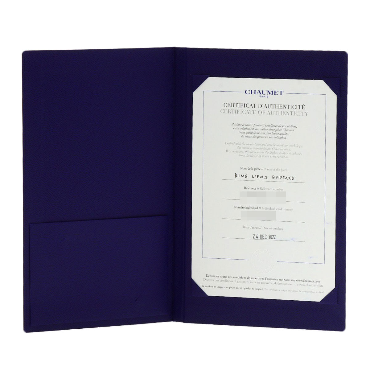 Chaumet Lien Evidance Diamond #45 Ring K18 Pink Gold Ladies [Used]