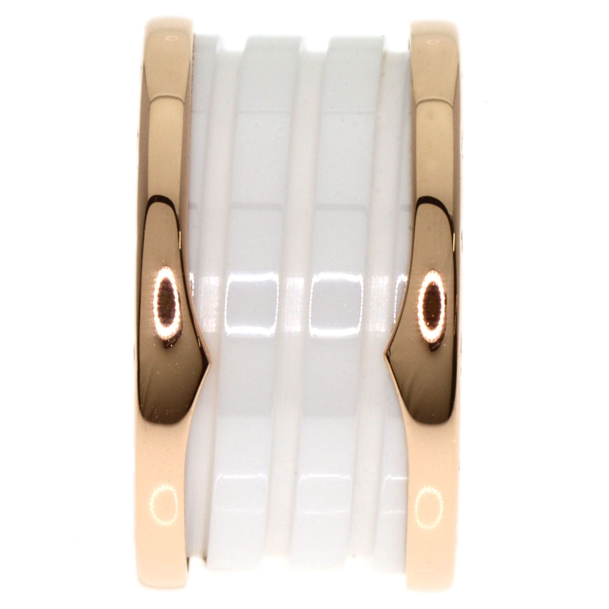 BVLGARI B.zero1 4 band White Ceramic #51 Ring K18 Pink Gold Ladies [Used]