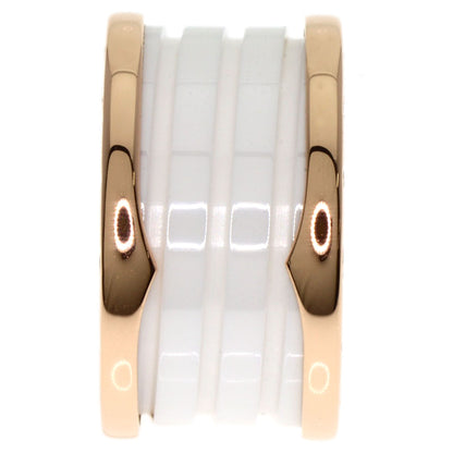BVLGARI B.zero1 4 band White Ceramic #51 Ring K18 Pink Gold Ladies [Used]