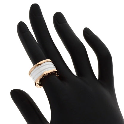 BVLGARI B.zero1 4 band White Ceramic #51 Ring K18 Pink Gold Ladies [Used]