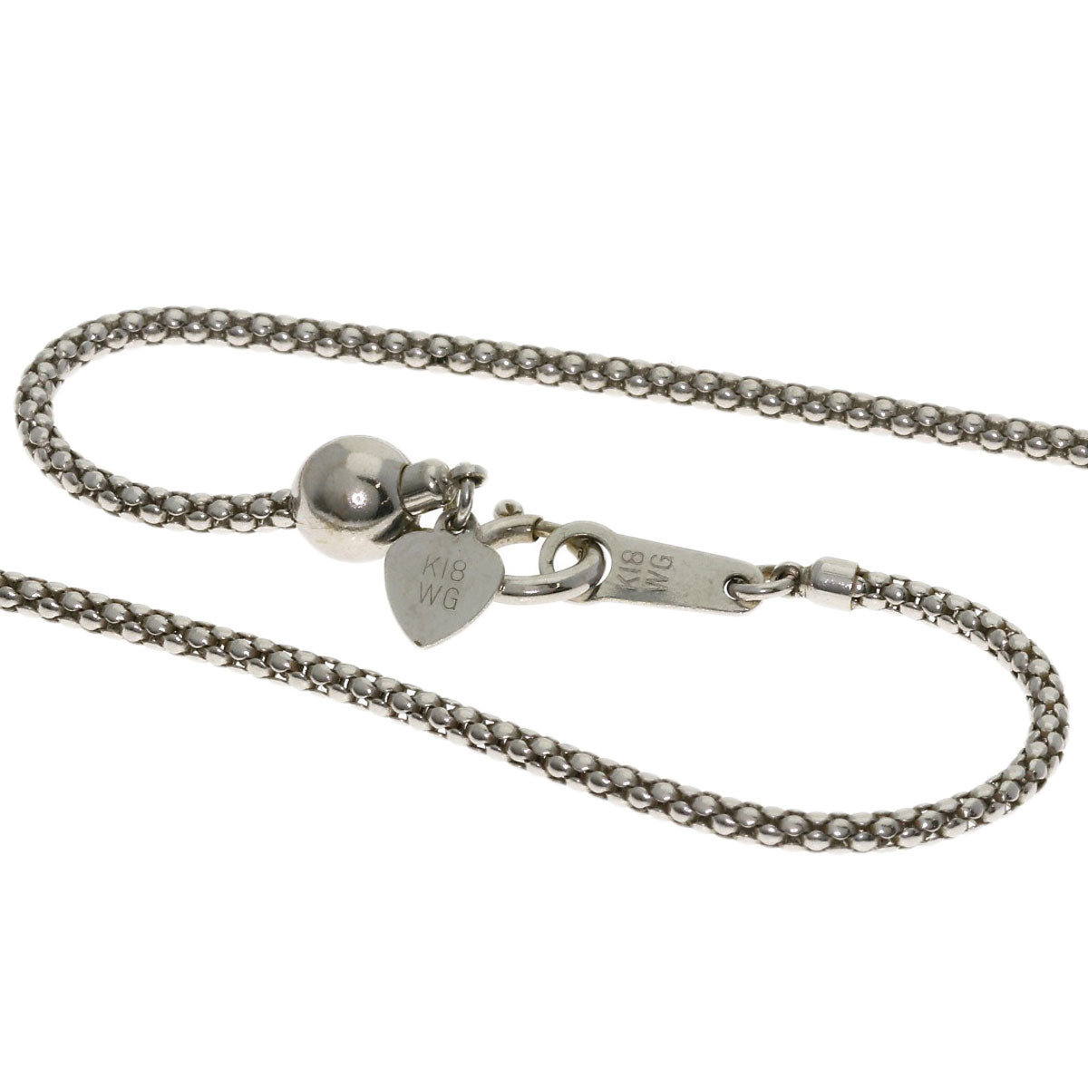 5.18ct Orange Sapphire Diamond Necklace K18 White Gold 17.8g　Ladies