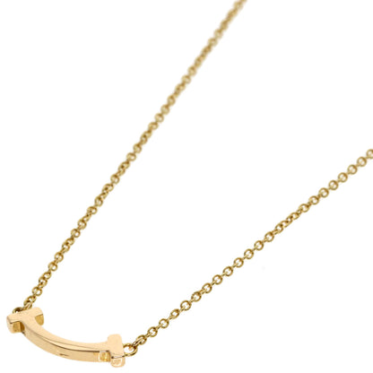 TIFFANY&Co. T Smile Mini Necklace K18 Pink Gold Ladies [Used]