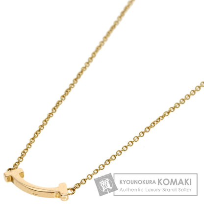 TIFFANY&Co. T Smile Mini Necklace K18 Pink Gold Ladies [Used]