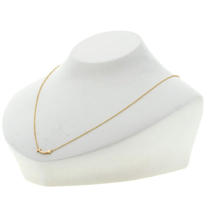 TIFFANY&Co. T Smile Mini Necklace K18 Pink Gold Ladies [Used]