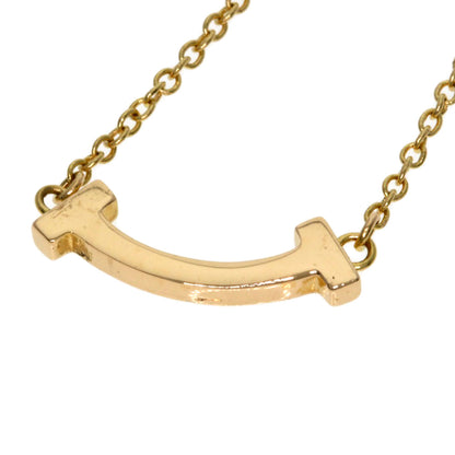 TIFFANY&Co. T Smile Mini Necklace K18 Pink Gold Ladies [Used]