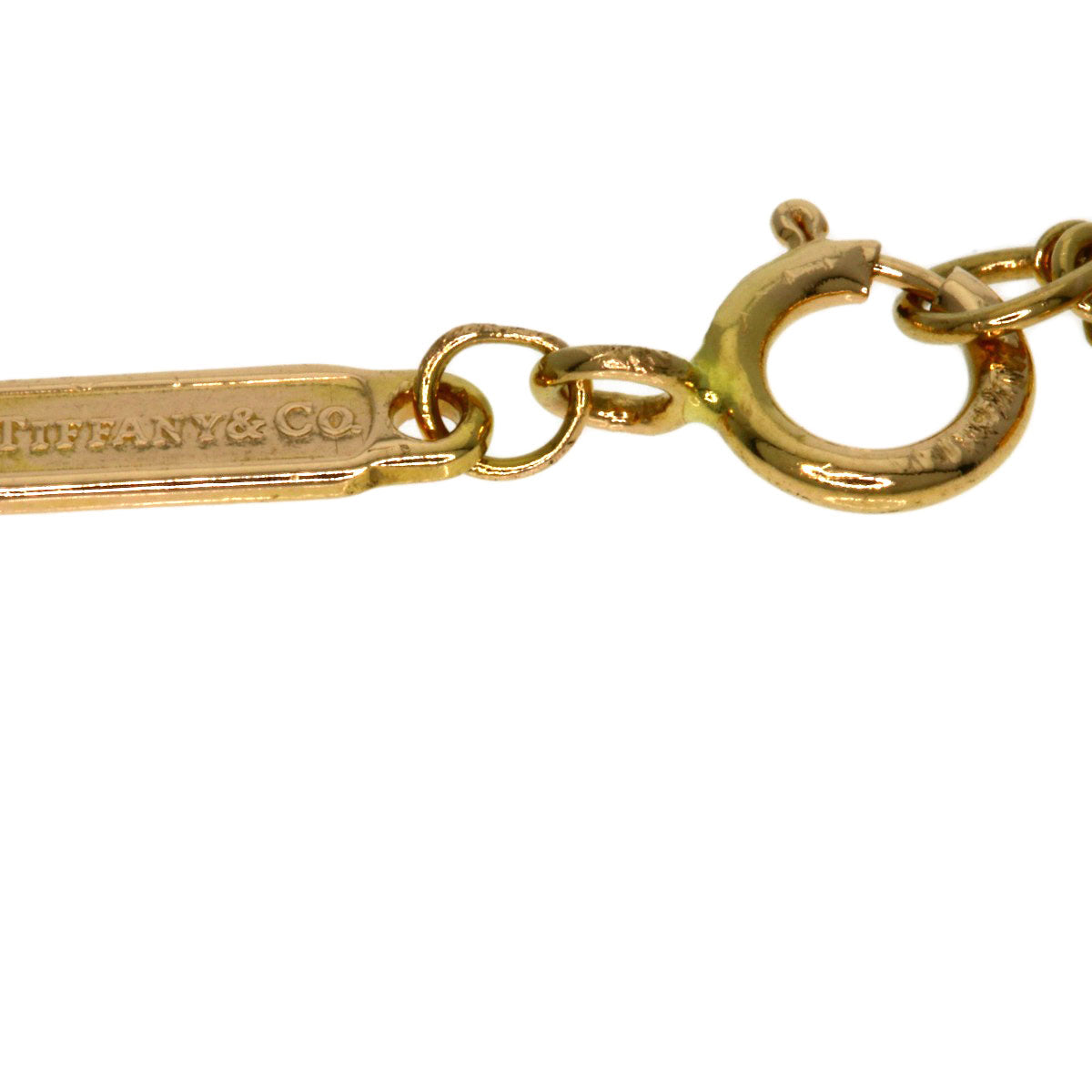 TIFFANY&Co. T Smile Mini Necklace K18 Pink Gold Ladies [Used]