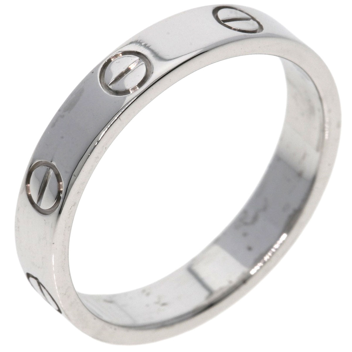 CARTIER Mini love ring #53 Ring K18 White Gold Ladies [Used]